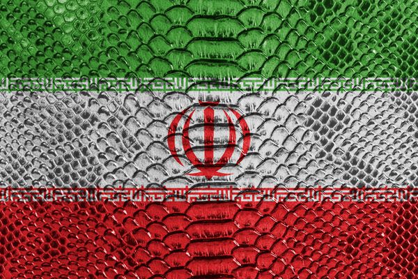 پرچم ایران روی پوست خزندگان