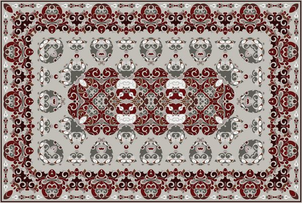 الگوی پرنعمت عربی فرش رنگی ایرانی تزئینات غنی برای طراحی پارچه دست ساز دکوراسیون داخلی منسوجات