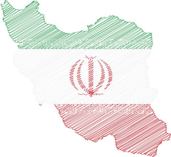 نقشه کتیبه ای ایران نقشه کشور Sketch برای اینفوگرافیک بروشور و ارائه تصویر برداری eps 10