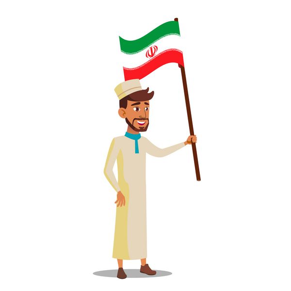 پسر عربی دارای پرچم تصویر زمینه وکتور کارتون وکتور ایران است