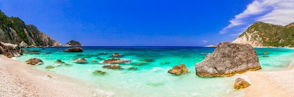 بهترین سواحل یونان Myrtos در Kefalonia جزایر یونی