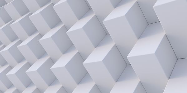 تصویر سه بعدی مکعب های جامد سفید واقع گرایانه با سایه ای با همان اندازه که در فضا در سطوح مختلف قرار دارند پس زمینه چکیده مکعب های سه بعدی زمینه مکعب های سفید پنل 3D rendering3 d