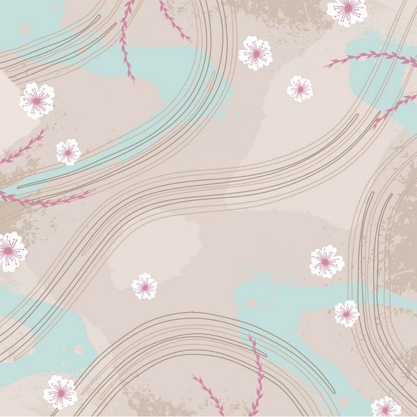 الگوی روسری ابریشم با طراحی گل و خط