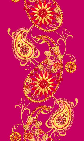 عنصر خیار هندی Paisley ردیابی طلایی بافی گلهای درخشان سبک جدا شده رندر سه بعدی