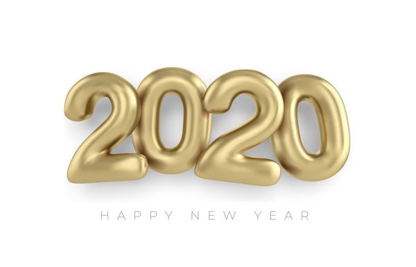 2020 سال نو در طلا مبارک تعداد بالون های سبک مینیمالیستی 2020 جدا شده است وکتور بالن های واقع بینانه 2020 به سبک سه بعدی در رنگ طلایی طراحی کارت پستال بنرها پوسترها عناوین