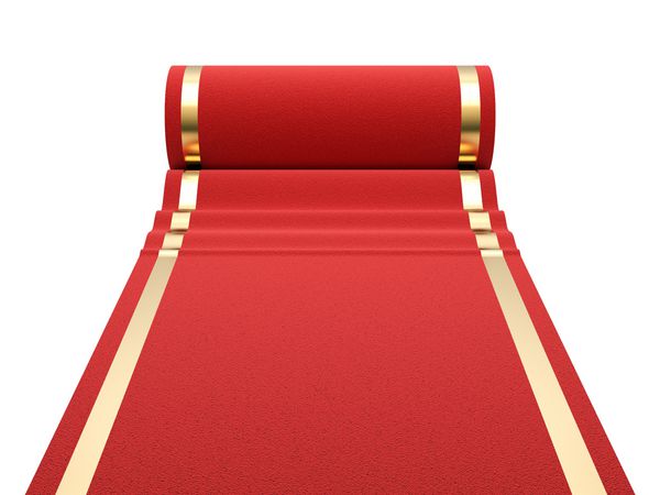 فرش قرمز با زمینه سفید 3D ارائه تصویر