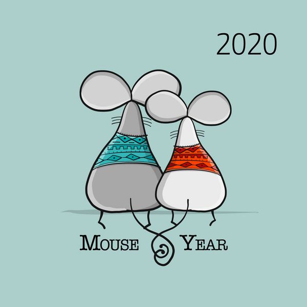 موس خنده دار نماد سال 2020 بنر برای طراحی شما