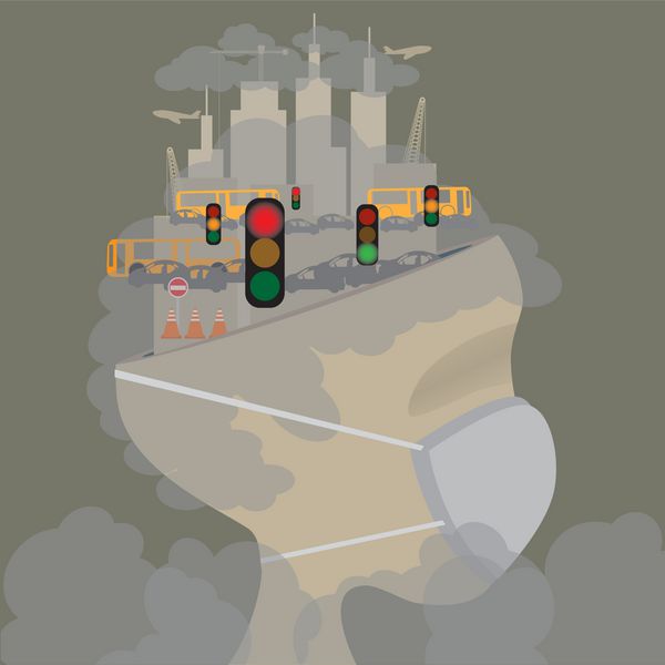چکیده رئیس آلودگی در سطح شهر مفهوم آلودگی وکتور