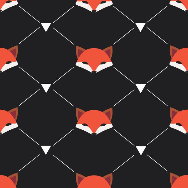 الگوی یکپارچه با روباه های زیبا