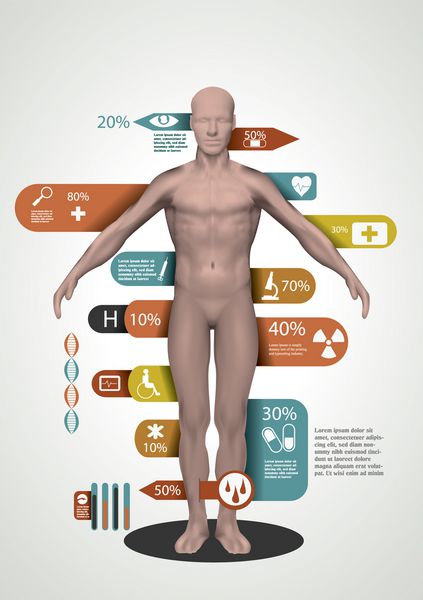 اینفوگرافیک پزشکی آمار سلامت بدن انسان
