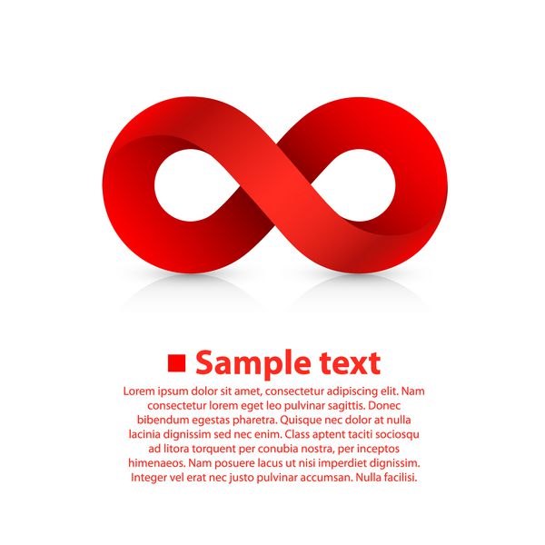 علامت نماد قرمز بی نهایت عنصر طراحی قالب تصویر برداری