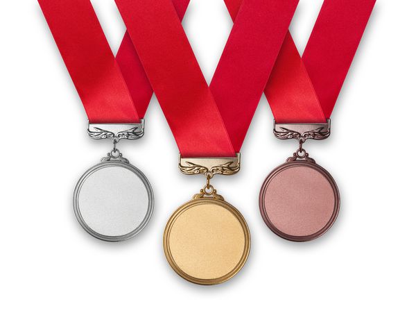 سه مدال طلا نقره و برنز