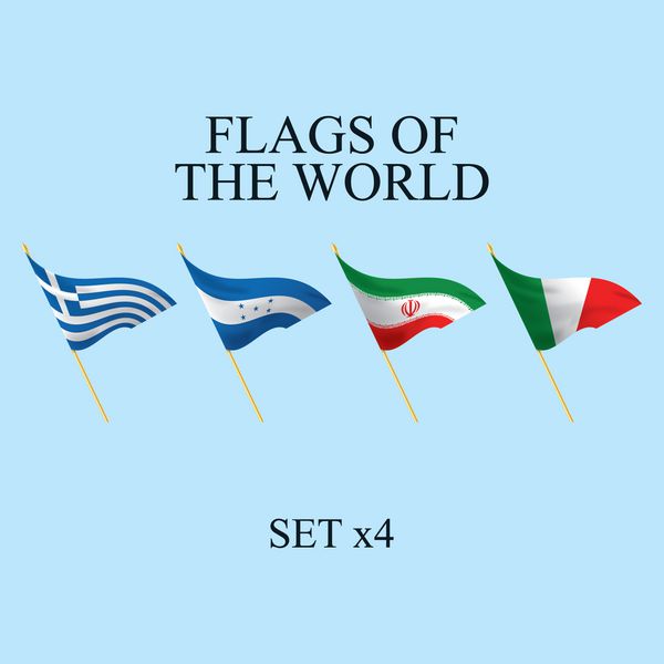 مجموعه وکتور پرچم های مختلف جهان
