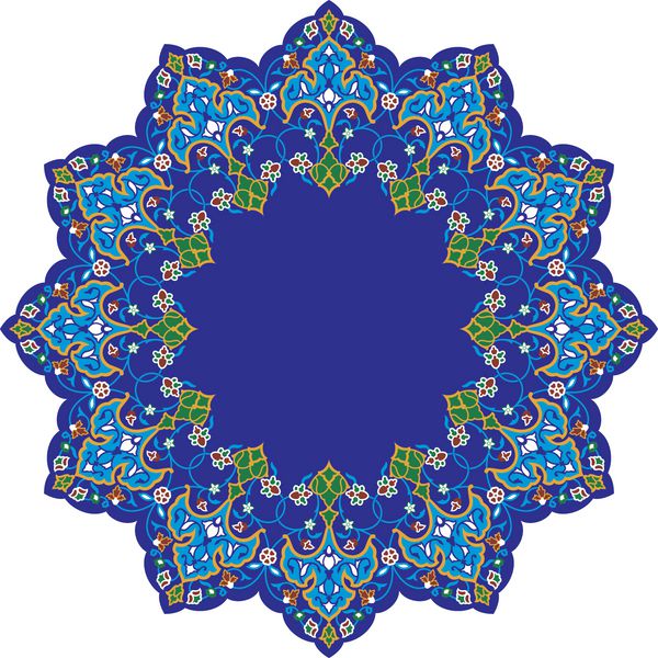 تصویر برداری تزئینات رنگی عربی arabesque