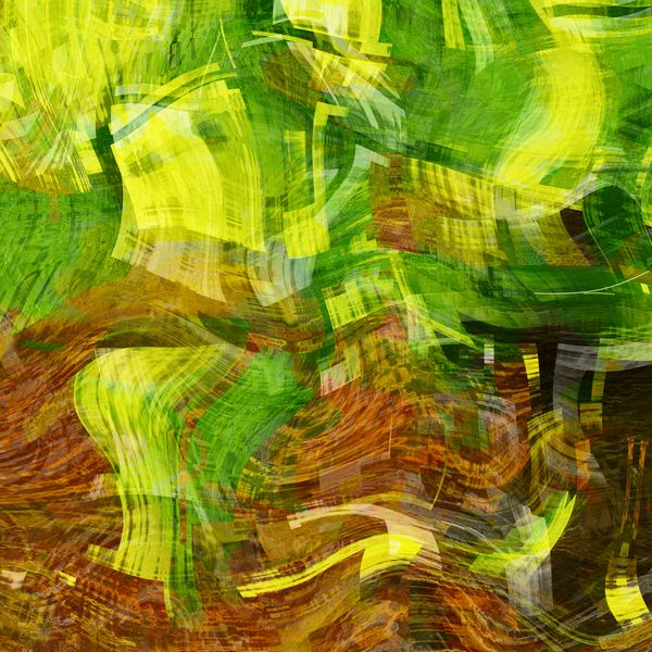 الگوی موج انتزاعی رنگی هرج و مرج هنر پس زمینه در رنگ های قهوه ای سبز زرد و قرمز