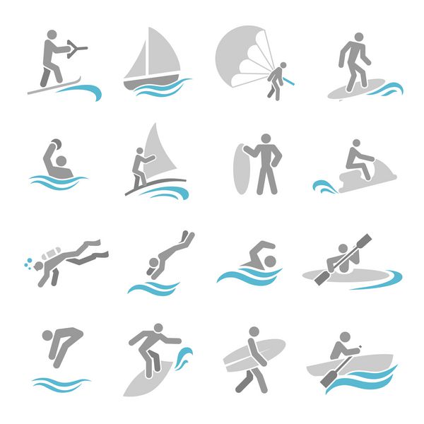 نمادهای ورزشهای آبی با قایقرانی با قایقرانی با قایقرانی تصاویر جدا شده