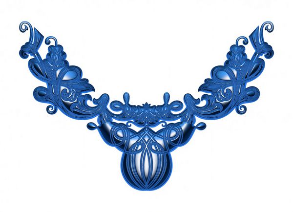طراحی تزئینات 3D آبی در زمینه سفید جدا شده