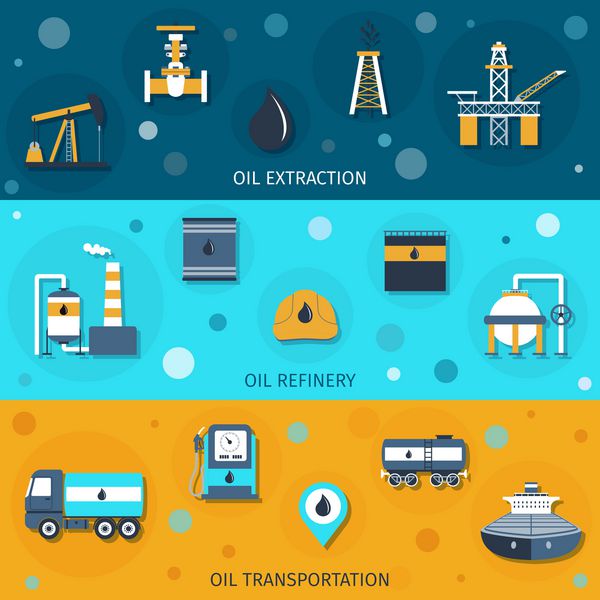 آگهی های صاف صنعت نفت با عناصر حمل و نقل پالایشگاه استخراج تصویر برداری جدا شده