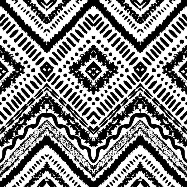 الگوی بدون درز رنگی کشیده شده است تصویر برداری برای طراحی قبیله نقوش قومی خط زیگزاگ و خط راه راه رنگهای سیاه و سفید برای دعوت وب نساجی کاغذ دیواری کاغذ بسته بندی