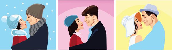 مجموعه ای از تصاویر زن و مرد در کلاه های مختلف