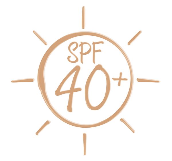 کشیدن نماد SPF 40 از لوسیون ضد آفتاب در پس زمینه جدا شده