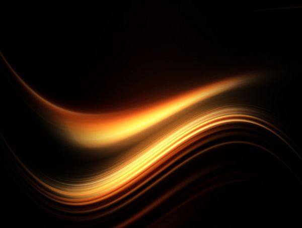 موج انتزاعی نارنجی در زمینه سیاه تصویر