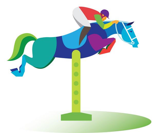 ورزشکار روی اسب اسب پریدن