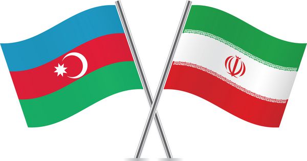 پرچم های جمهوری آذربایجان و ایران تصویر برداری