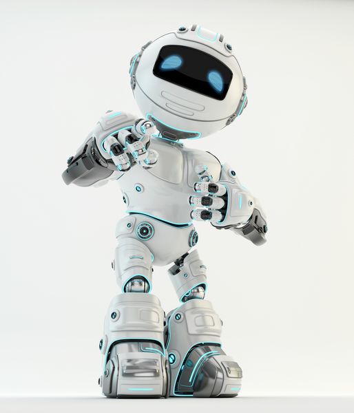 شخصیت رباتیک سفید که نشانه خوبی دارد و به شما نشان می دهد