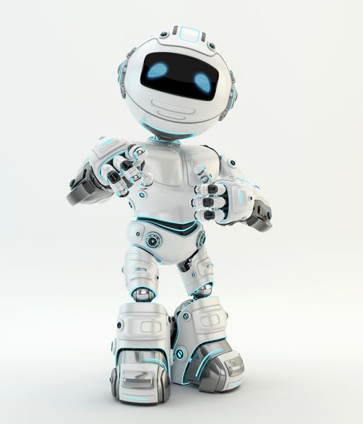 شخصیت رباتیک سفید که نشانه خوبی دارد و به شما نشان می دهد