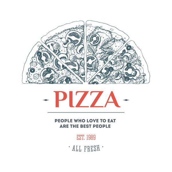 الگوی طراحی پیتزا تصویر برداری