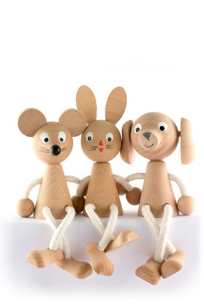 سگ خرگوش عروسک های چوبی موش