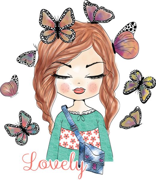دختر ناز با پروانه