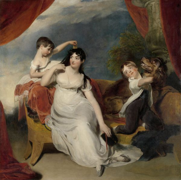 ماریا ماتیلدا بینگام با دو فرزند خود توسط توماس لارنس ج 1810-18 روغن روی بوم این نقاشی قبلاً شامل پدر هنری بارینگ بود که از این نقاشی بریده شده است amp x27؛ s le