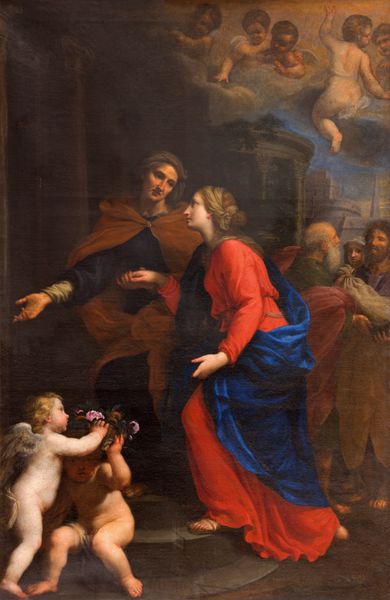روم ایتالیا 9 مارس 2016 بازدید Giovanni Maria Morandi 1659 در بخش صحیح کلیسای Basilica di Santa Maria del Popolo
