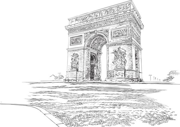 Arc de Triomphe Paris France طراحی دست تصویر برداری