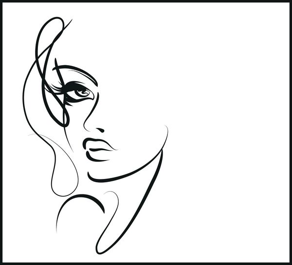 VECTOR پرتره گرافیکی دست ساز اصلی شیک با مدل جذاب و جذاب دخترانه جوان برای طراحی مد سبک زیبایی گرافیک نقاشی طرح زن