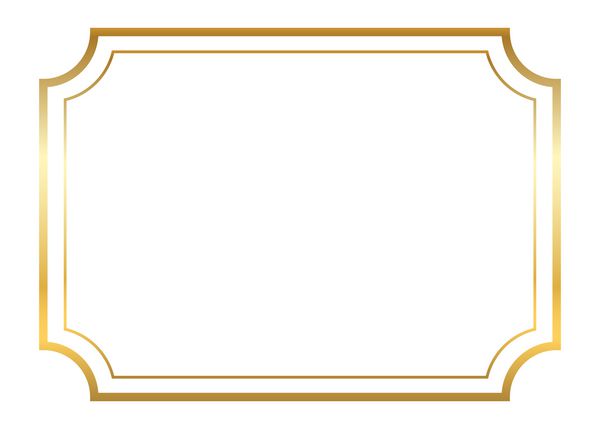 قاب طلا طرح طلایی ساده و زیبا مرز تزئینی به سبک پرنعمت جدا شده در پس زمینه سفید دکو شیء هنری زیبا فضای خالی از کپی برای دکوراسیون عکس بنر تصویر برداری