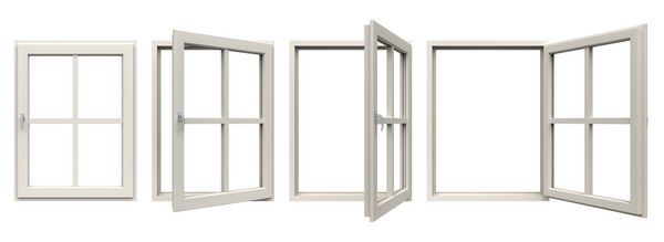 قاب پنجره سفید تصویر سه بعدی