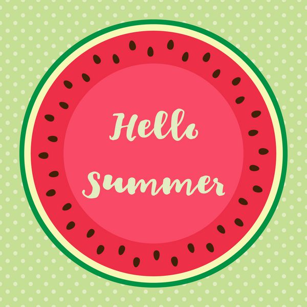 تصویر برداری با هندوانه و حروف سلام تابستان