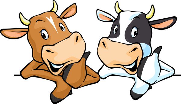 همه گاوها با انگشت شست به بالا توصیه می کنند تصویر برداری گاو را نشان می دهد