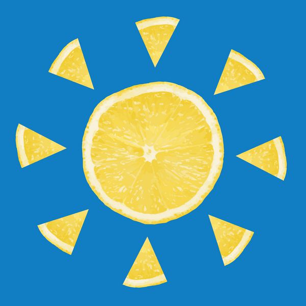 نماد وکتور شکل خورشید برش لیمو