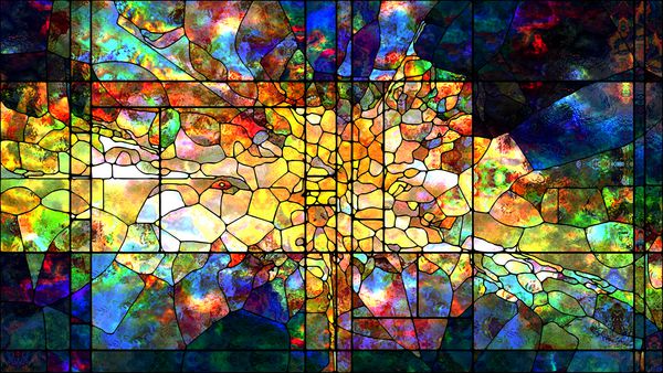 سری آغشته شیشه ای ترکیب الگوهای رنگی شیشه ای رنگ آمیزی مناسب به عنوان زمینه ای برای پروژه های هنر طراحی و نیروهای Nature برای نمایش های بزرگ فوق العاده