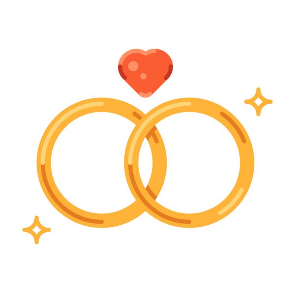 حلقه های عروسی علامت جواهرات عروس و داماد تاریخ را ذخیره کنید فقط ازدواج کرده عنصر طراحی برای دعوت تصویر برداری صاف بر روی زمینه سفید