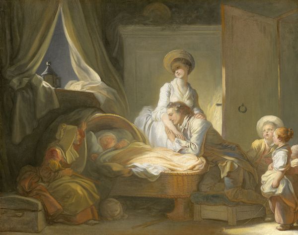 بازدید از مهد کودک توسط ژان هونور فرگونارد 1775 نقاشی فرانسه روغن روی بوم نقاشی های اواخر فراگنارد تحت تأثیر نگرشهای قبل از انقلاب بود در این مورد با تأکید روسو amp x27؛