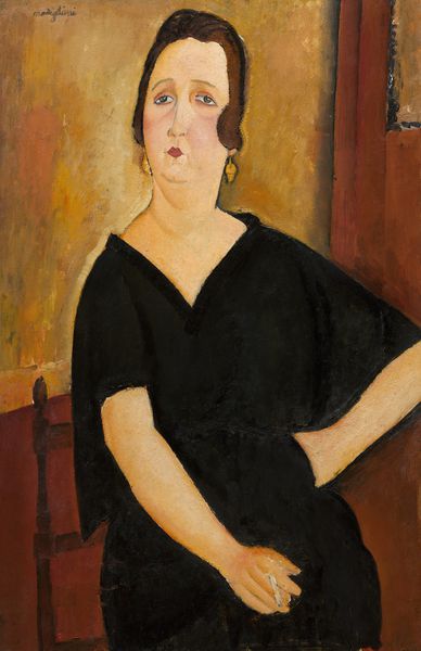 مادام اومدایی زنی با سیگار توسط ادمئو مودیلیانی 1918 نقاشی ایتالیایی روغن روی بوم
