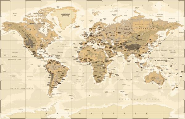 نقشه جهانی فیزیکی پرنعمت