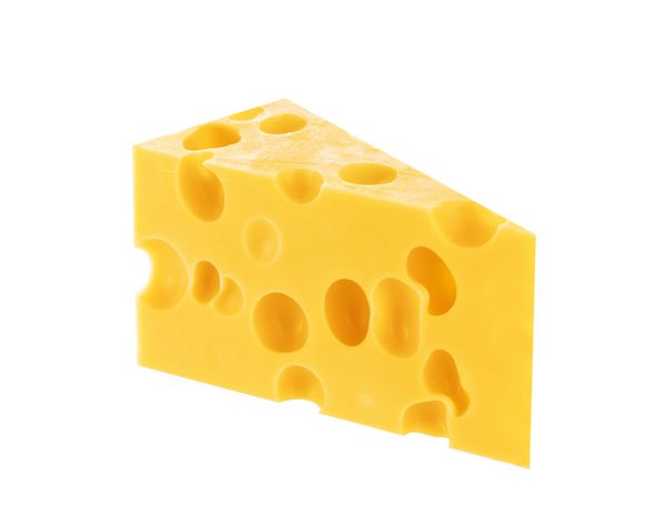 یک تکه پنیر سخت جدا شده سوئیس یا ماسامه