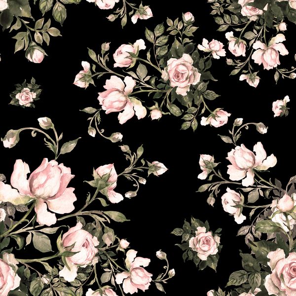 دسته گلهای طرح آبرنگ بدون درز از گلهای رز در جوانه 6 الگوی زیبایی برای دکوراسیون و طراحی چاپ مرسوم مد روز الگوی نفیس طرح های آبرنگ گل
