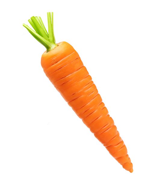 هویج جدا شده در پس زمینه سفید